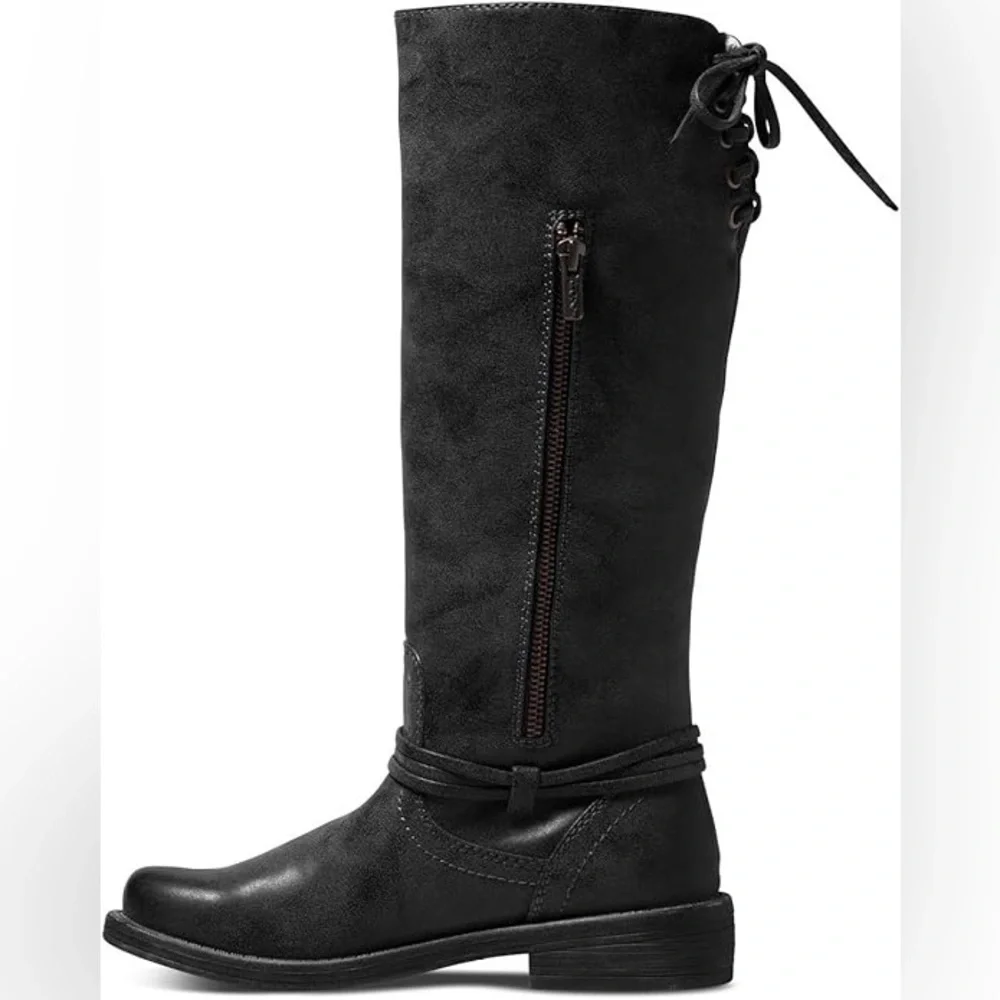 Roxy Women's Rider Motorcycle Distressed Tall Boots Black Shoes 8 - Picture 5 of 15